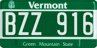 VT license plate BZZ916