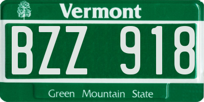 VT license plate BZZ918