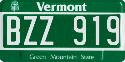 VT license plate BZZ919