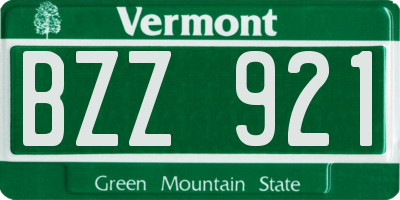 VT license plate BZZ921