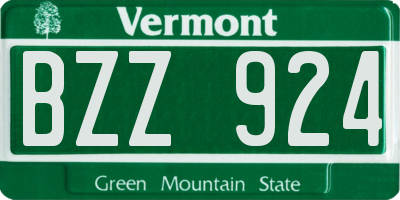 VT license plate BZZ924