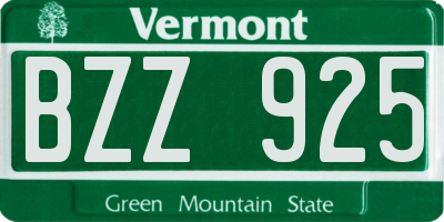 VT license plate BZZ925