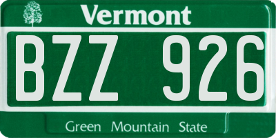 VT license plate BZZ926