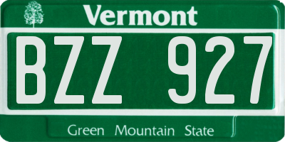 VT license plate BZZ927