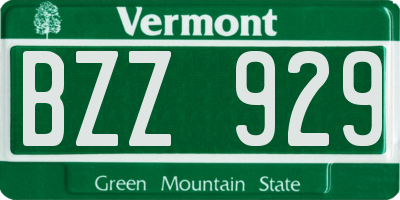 VT license plate BZZ929