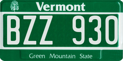 VT license plate BZZ930