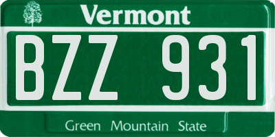 VT license plate BZZ931
