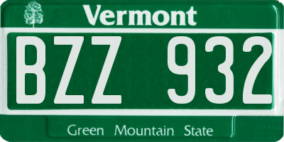 VT license plate BZZ932