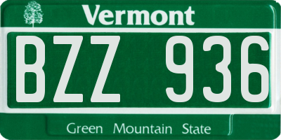 VT license plate BZZ936