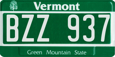 VT license plate BZZ937