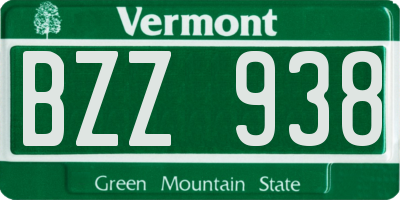 VT license plate BZZ938