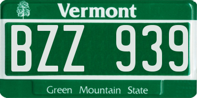 VT license plate BZZ939