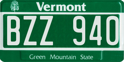 VT license plate BZZ940