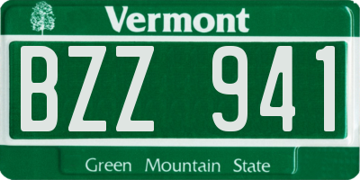 VT license plate BZZ941