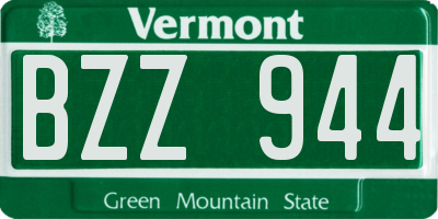 VT license plate BZZ944