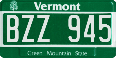 VT license plate BZZ945