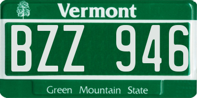 VT license plate BZZ946