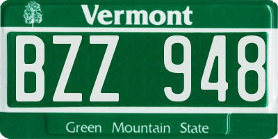 VT license plate BZZ948
