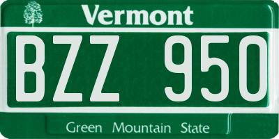 VT license plate BZZ950