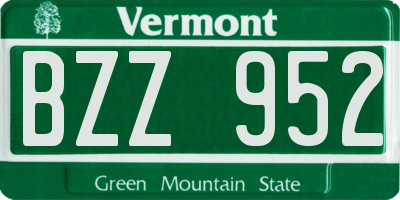 VT license plate BZZ952