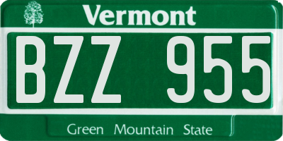 VT license plate BZZ955