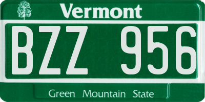 VT license plate BZZ956