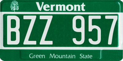 VT license plate BZZ957