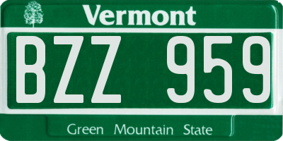 VT license plate BZZ959