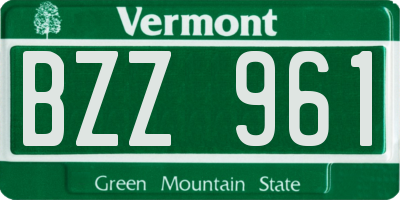 VT license plate BZZ961