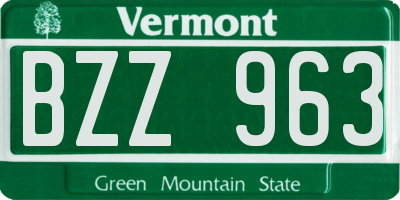 VT license plate BZZ963