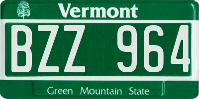 VT license plate BZZ964