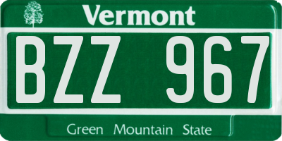 VT license plate BZZ967