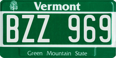 VT license plate BZZ969