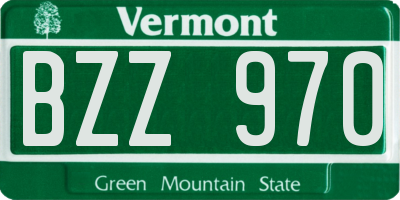 VT license plate BZZ970