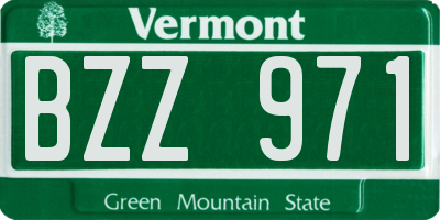 VT license plate BZZ971