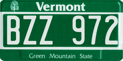 VT license plate BZZ972