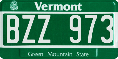 VT license plate BZZ973