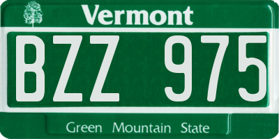 VT license plate BZZ975