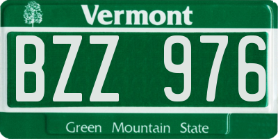 VT license plate BZZ976