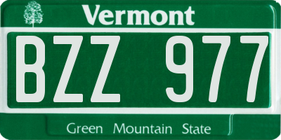 VT license plate BZZ977