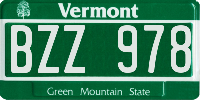 VT license plate BZZ978