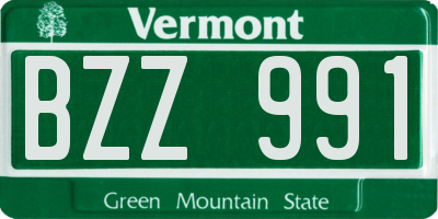 VT license plate BZZ991