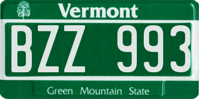 VT license plate BZZ993
