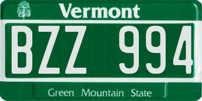 VT license plate BZZ994