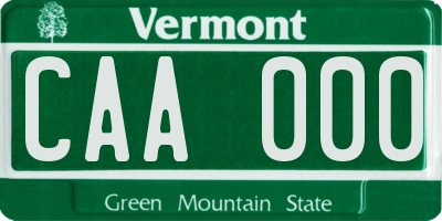 VT license plate CAA000