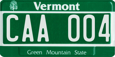 VT license plate CAA004