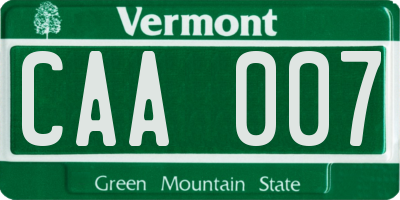 VT license plate CAA007