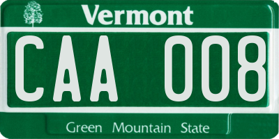 VT license plate CAA008