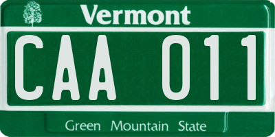 VT license plate CAA011