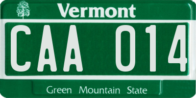 VT license plate CAA014